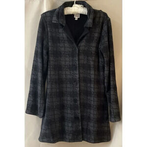 Parsley & Sage Small Long Jacket Button Down Coat Black‎ Grey Reversible Winter